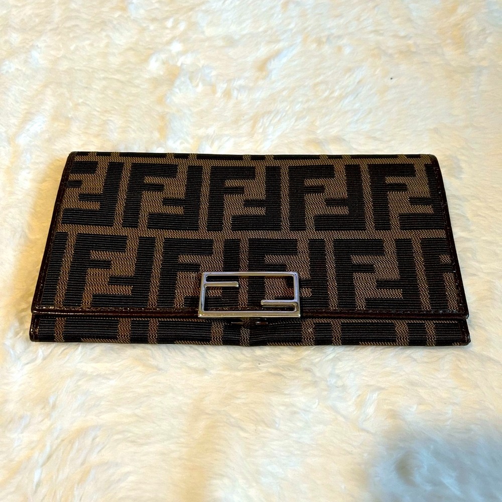 Fendi Black and Brown Classic Wallet